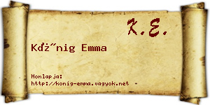 Kőnig Emma névjegykártya